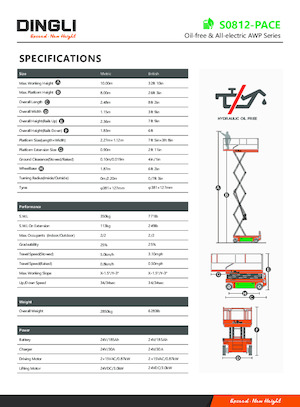 Dizalice na škare na kotačima Dingli S0812-PACE