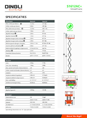 Dizalice na škare na kotačima Dingli S1612AC+