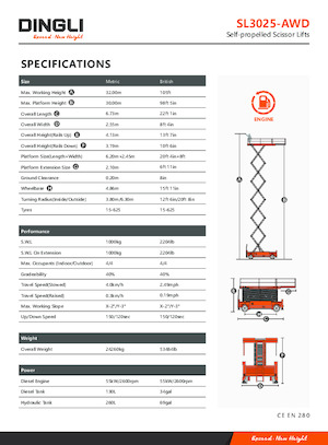 Dizalice na škare na kotačima Dingli SL3025-AWD