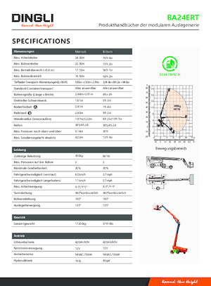 Teleskopska podizna platforma na gusjenicama Dingli BA24ERT