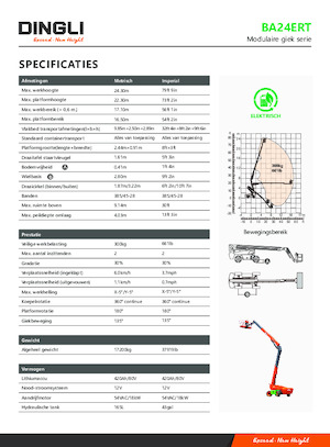 Teleskopska podizna platforma na gusjenicama Dingli BA24ERT