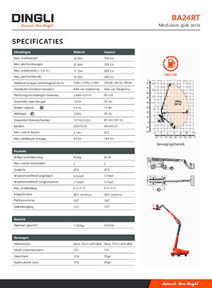 Teleskopska podizna platforma na gusjenicama Dingli BA24RT
