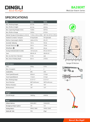Teleskopska podizna platforma na gusjenicama Dingli BA28ERT