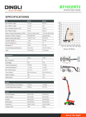 Teleskopska podizna platforma na gusjenicama Dingli BT16CERT2