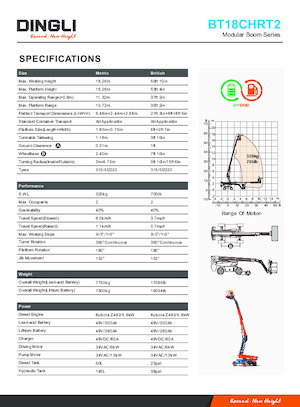 Teleskopska podizna platforma na gusjenicama Dingli BT18CHRT2