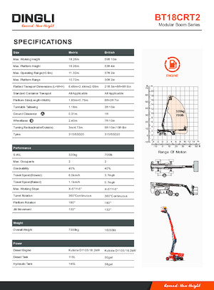 Teleskopska podizna platforma na gusjenicama Dingli BT18CRT2