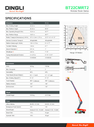 Teleskopska podizna platforma na gusjenicama Dingli BT22CMRT2