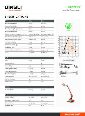 Teleskopska podizna platforma na gusjenicama Dingli BT22ERT