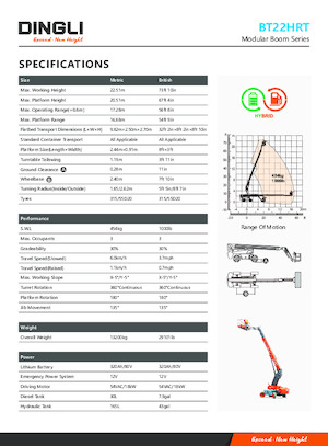 Teleskopska podizna platforma na gusjenicama Dingli BT22HRT
