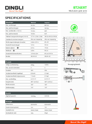 Teleskopska podizna platforma na gusjenicama Dingli BT26ERT