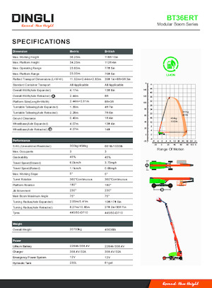 Teleskopska podizna platforma na gusjenicama Dingli BT36ERT