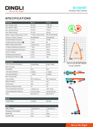 Teleskopska podizna platforma na gusjenicama Dingli BT36HRT