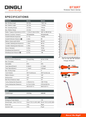 Teleskopska podizna platforma na gusjenicama Dingli BT36RT