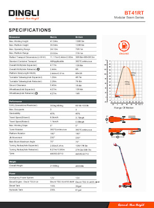 Teleskopska podizna platforma na gusjenicama Dingli BT41RT