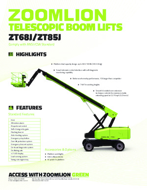 Teleskopska podizna platforma na gusjenicama Zoomlion ZT85J