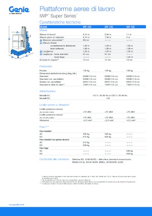 Vertikalna podizna platforma s jednim jarbolom Genie IWP 25 S