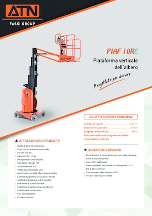 Vertikalna podizna platforma s jednim jarbolom ATN PIAF 10RE