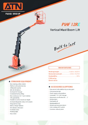 Vertikalna podizna platforma s jednim jarbolom ATN PIAF 12RE