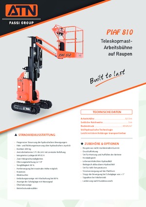 Vertikalna podizna platforma s jednim jarbolom ATN Piaf 810