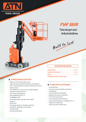 Vertikalna podizna platforma s jednim jarbolom ATN PIAF 880R