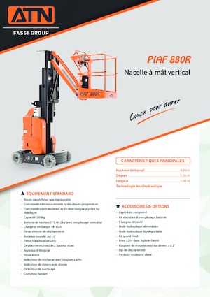 Vertikalna podizna platforma s jednim jarbolom ATN PIAF 880R