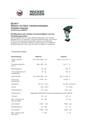 Nabijači na benzin i dizel Wacker Neuson BS 65 V 11