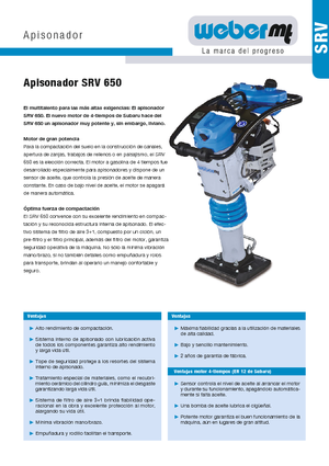 Nabijači na benzin i dizel weber mt SRV 650