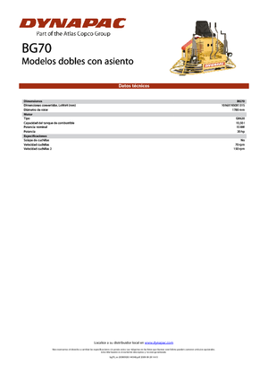 Dvostruke lopatice za vožnju Dynapac BG 70