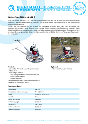 Lopatice za hodanje Belidor-Noggerath G 937 B