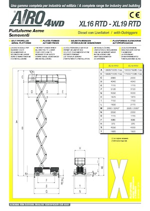 Dizalice na škare na kotačima AIRO XL19 RTD