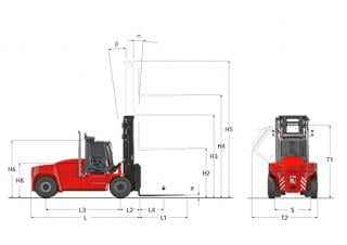 Kalmar DCG 120-6 Dimenzije i veličina