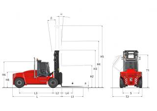 Kalmar DCG 160-12 Dimenzije i veličina