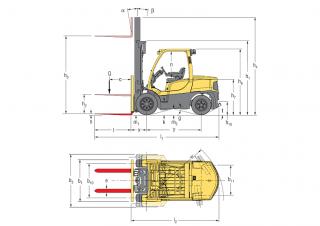 Hyster H4.5FT 6 Dimenzije i veličina