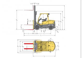 Hyster H4.5FTS 5 Dimenzije i veličina