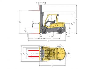 Hyster H5.0FT Dimenzije i veličina
