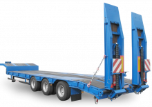 Poluprikolice s niskim ležajem i stepenicama Schwarzmüller 3-axle low loader semitrailer with offset platform