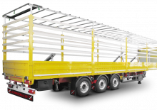 Poluprikolice sa zavjesama / ceradom Schwarzmüller 3-axle lightweight platform semitrailer - coil - inclined loader