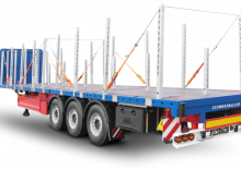 Poluprikolice sa zavjesama / ceradom Schwarzmüller 3-axle platform semitrailer for construction steel mats - transport