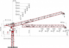 Toranj dizalice - Luffing Boom - Top-slewing Wolffkran 133.8 B 