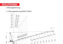 Toranj dizalice - Luffing Boom - Top-slewing Wolffkran 630 B
