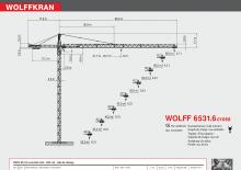 Toranjski kranovi - Grana kolica - Okretna na vrhu Wolffkran 6531.6 cross