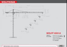 Toranjski kranovi - Grana kolica - Okretna na vrhu Wolffkran 6531.8 cross
