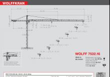 Toranjski kranovi - Grana kolica - Okretna na vrhu Wolffkran 7532.16 cross