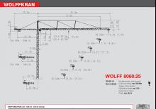 Toranjski kranovi - Grana kolica - Okretna na vrhu Wolffkran 8060.25 cross