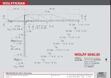 Toranjski kranovi - Grana kolica - Okretna na vrhu Wolffkran 8540.20 cross