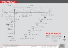 Toranjski kranovi - Grana kolica - Okretna na vrhu Wolffkran 8540.40 cross